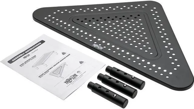 Alt view image 2 of 7 - Tripp Lite Monitor Riser Stand Desktop Corner Metal Height Adjustable Black