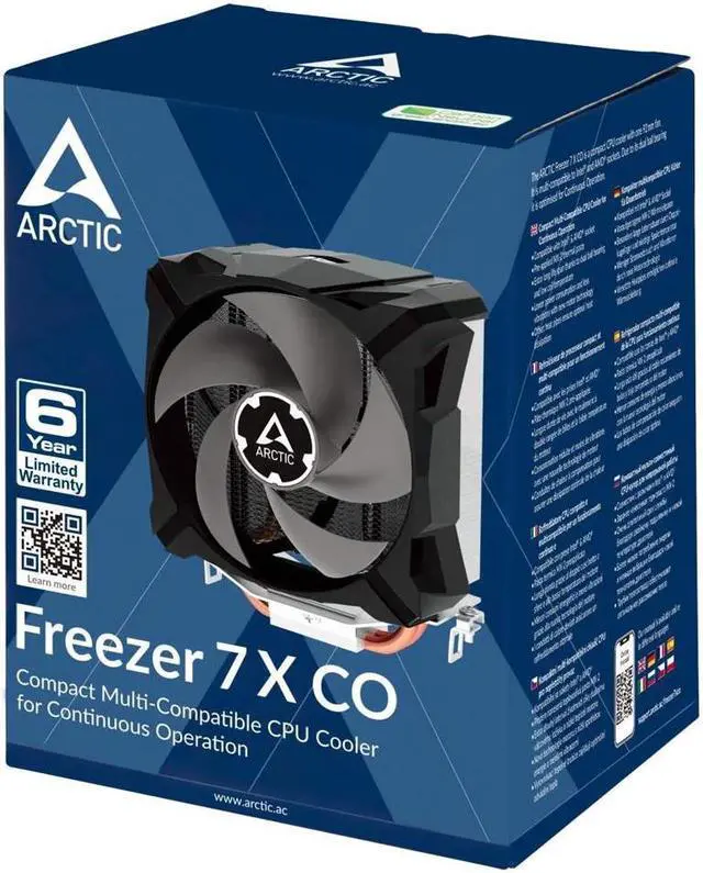 Alt view image 3 of 4 - ARCTIC Freezer 7 X CO Compact Multi-Compatible CPU Cooler for Continuous Operation, 92 mm Fan Black Model ACFRE00085A