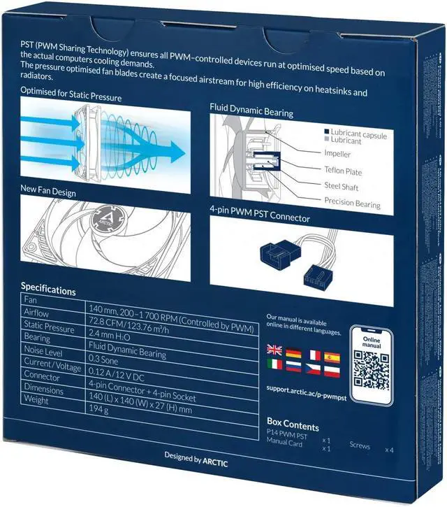Alt view image 5 of 7 - ARCTIC P14 PWM PST 140mm Case Fan with PWM Sharing Technology (PST)