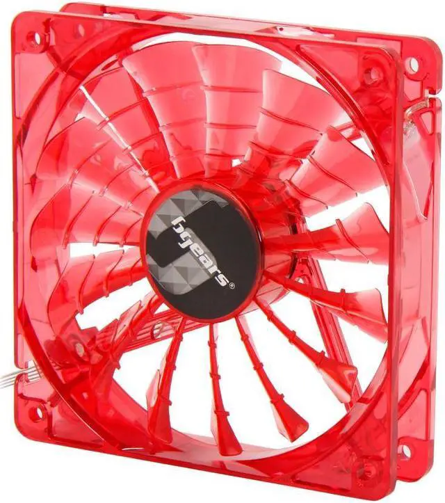 Alt view image 6 of 6 - Bgears b-PWM 120 Translucent Red with Red LEDs, 15 Blades 2 Ball Bearing PWM fan with 500 to 2000 RPM, 110 CFM, 37.3dBA