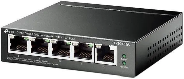 Main image of NEW TP-Link TL-SG105PE 5-Port Gigabit Easy Smart Switch with 4-Port PoE+