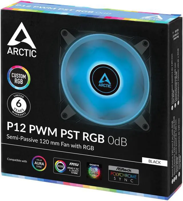 Alt view image 4 of 8 - Arctic 120 Fan P12 PWM PST RGB 0dB Semi-Passive with Analog RGB Model ACFAN00186A