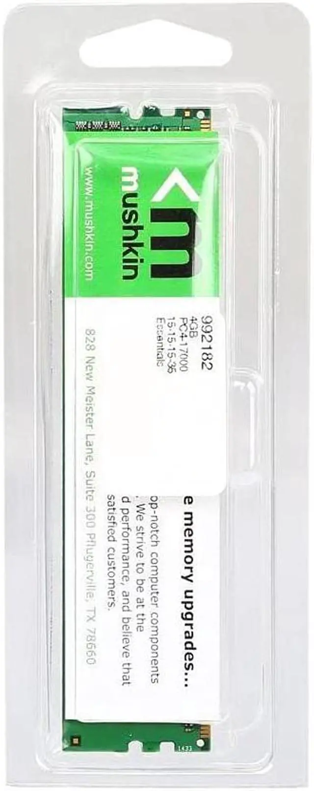Alt view image 3 of 4 - Mushkin 32GB(1X32GB) Essentials DDR4 PC4-2933 2933MHz Desktop Memory Model MES4U293MF32G