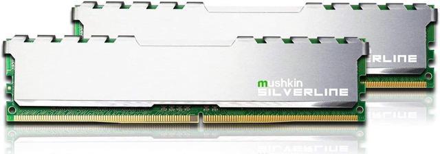 Mushkin 64GB(2x32GB) SILVERLINE DDR4 (PC4-21300) 2666MHz CL-19 – 288-pin 1.2V RAM – Non-ECC Dual-Channel – Stiletto V2 Silver Heatsink – Desktop Memory Model MSL4U266KF32GX2 Memory - Newegg.com