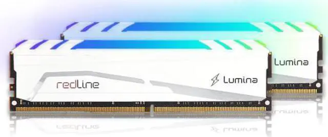 Main image of Mushkin - 16GB 2X8GB DDR4-2666 UDIMM PC4-21300 - 2666MHz 16-17-17-36 Redline Lumina White MLB4C266GHHF8GX2