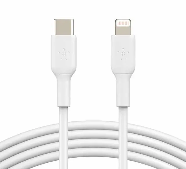 Main image of BELKIN CAA003bt1MWH White BOOST CHARGE USB-C Cable with Lightning Connector