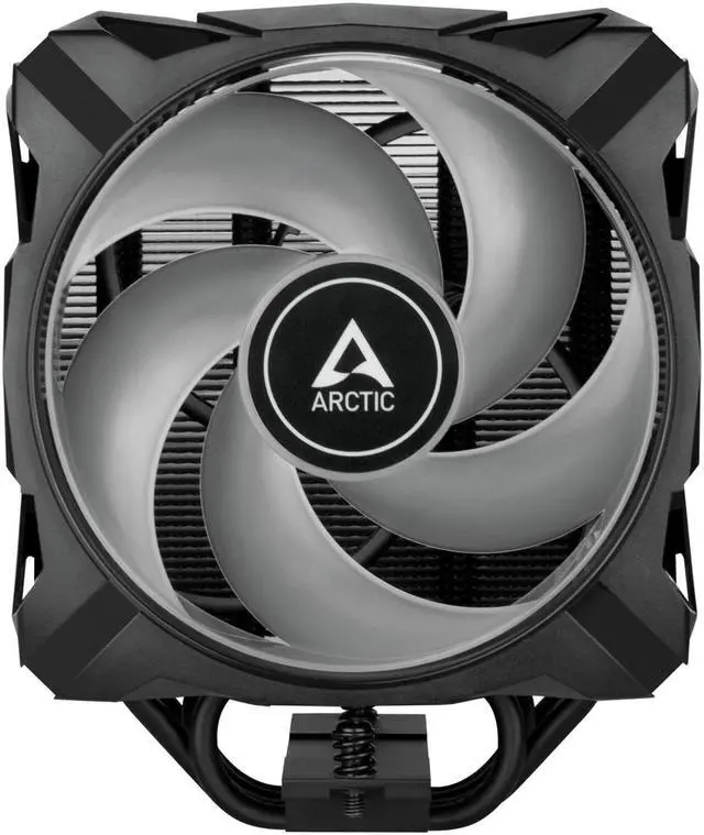 Alt view image 2 of 6 - ARCTIC Freezer i35 A-RGB - Single Tower CPU Cooler with A-RGB, Intel Specific, Pressure Optimized 120 mm P-Fan, 200-1700 RPM, 4 Heat Pipes, incl. MX-5 Thermal Paste - Black