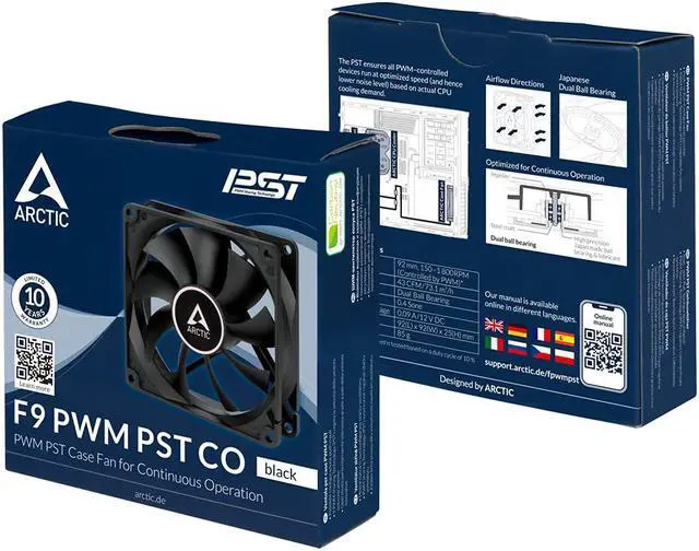 Alt view image 4 of 6 - ARCTIC F9 PWM PST CO - 92 mm Case Fan with PWM Sharing Technology (PST), Dual Ball Bearing for Continuous Operation, Very Quiet Motor, Computer, Fan Speed: 150-1800 RPM