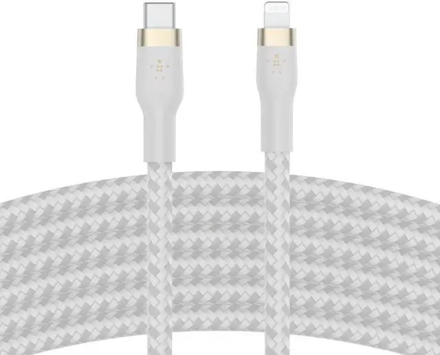Alt view image 3 of 6 - Belkin USB-C  CAA011BT2MWH Cable with Lightning Connector 2M, WHITE