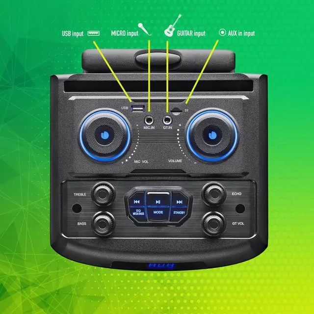 Alt view image 3 of 3 - NGS 120W 8" Woofer Wireless BT Speaker with Built-in Battery - WILDDUBZERO
