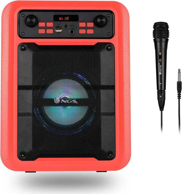Main image of NGS Lingo 20W Portable Wireless BT Speaker with Microphone - RED Model ROLLERLINGORED
