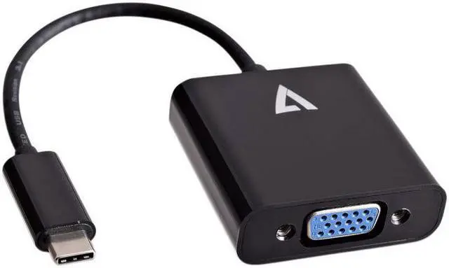 Main image of V7 USB-C male to VGA / USB3.0 / USB-C female Adapter Black