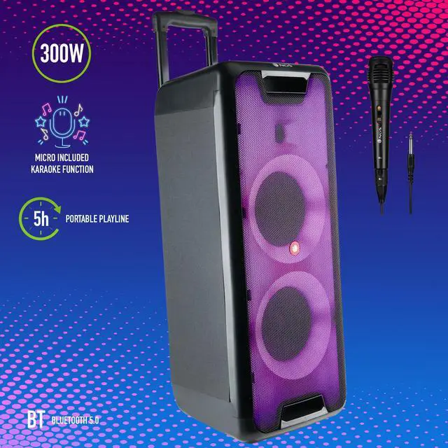 Alt view image 2 of 2 - NGS Wild Rave 2, 300W Portable Wireless BT and TWS Speaker with USB Reader and AUX input Model WILDRAVE2