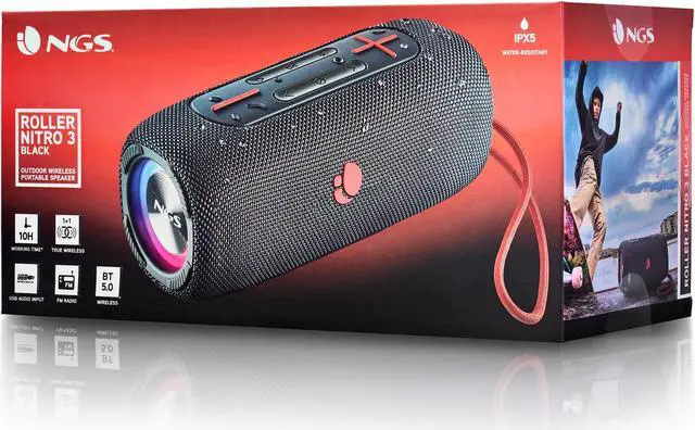 Alt view image 3 of 8 - NGS 30W Water Resistant Wireless BT Speaker Nitro 3 Black Model ROLLERNITRO3BLACK