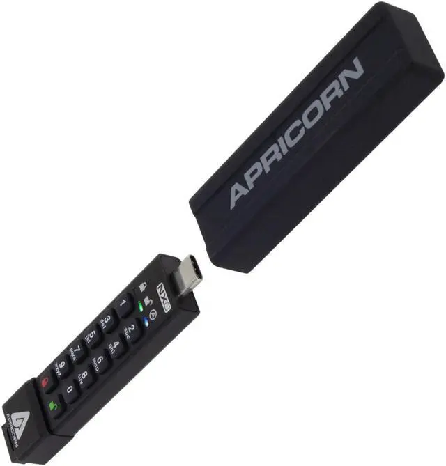 Alt view image 2 of 3 - Apricorn 32GB USB3.2 Type-C Flash Drive Black Model ASK3-NXC-32GB