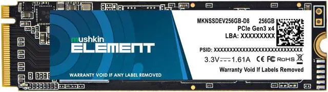 Main image of Mushkin 256GB ELEMENT M.2 2280 PCIE GEN3 X4 Solid State Drive