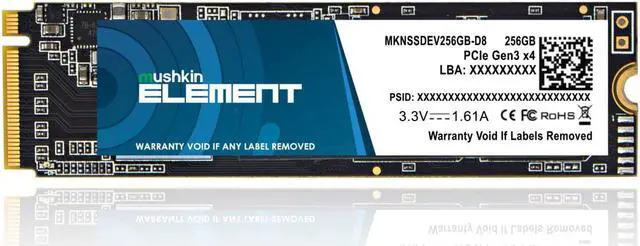 Alt view image 2 of 5 - Mushkin 256GB ELEMENT M.2 2280 PCIE GEN3 X4 Solid State Drive