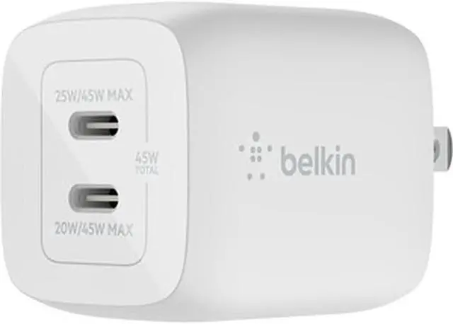 Main image of Belkin 45W DUAL USB-C GAN WALL CHARGER WITH PPS White Model WCH011DQWH