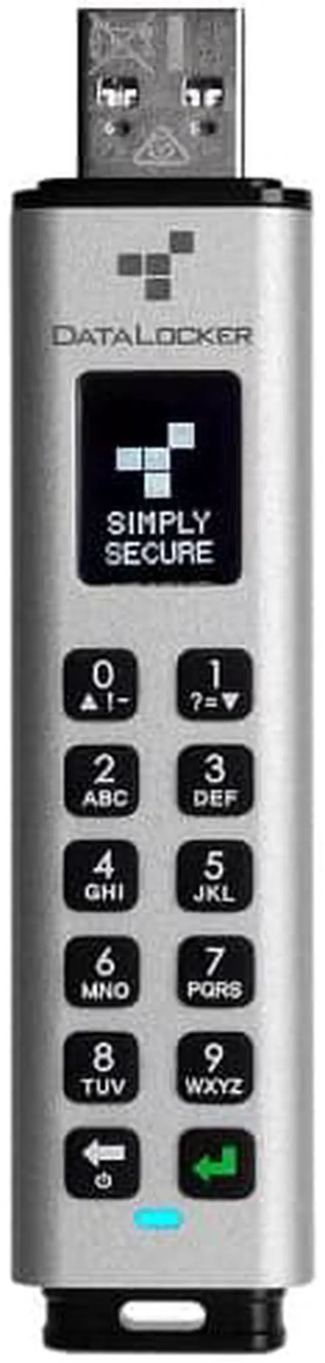 Alt view image 2 of 15 - Data Locker SK350-128-FE K350 Encrypted Micro Ssd 128gb Ext Usb 3.1 Gen 1 Keypad Aes 256-bit