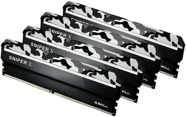 Main image of G.Skill Sniper X 32GB (4x 8GB) DDR4 2400MHz (PC4-19200) Desktop Memory Urban Camo 
Model F4-2400C17Q-32GSXW