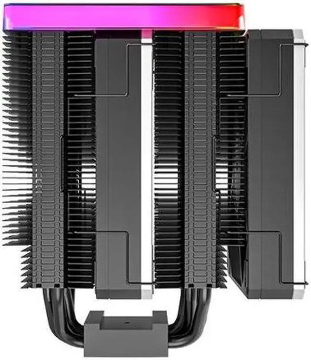 Alt view image 5 of 14 - Montech Metal DT24 Premium, High Performance Dual-Tower CPU Cooler, with 2X Metal 120 PWM Fans, ARGB Aluminum Top Cover, 270W TDP, Intel LGA 1851, 1700, 1200 / AMD AM5, AM4 Compatible -  All Black