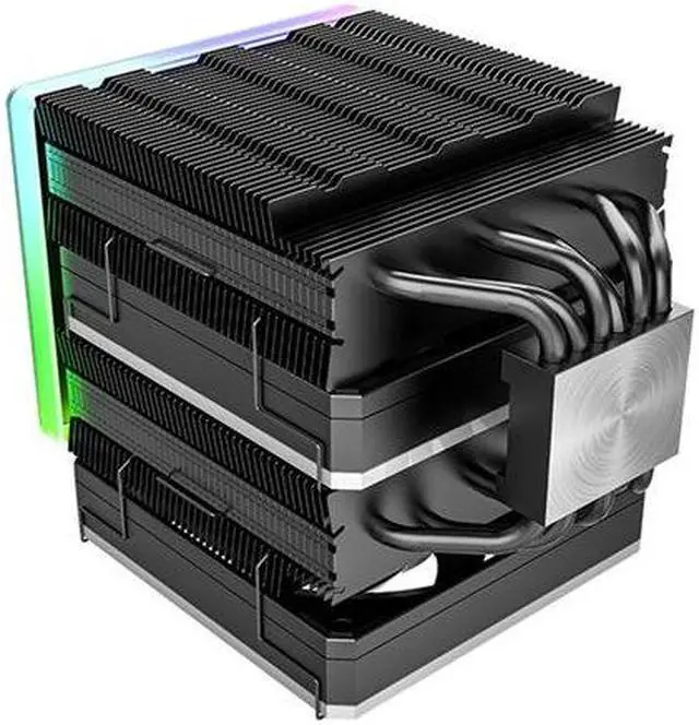 Alt view image 7 of 14 - Montech Metal DT24 Premium, High Performance Dual-Tower CPU Cooler, with 2X Metal 120 PWM Fans, ARGB Aluminum Top Cover, 270W TDP, Intel LGA 1851, 1700, 1200 / AMD AM5, AM4 Compatible -  All Black