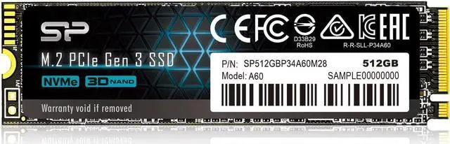 Main image of Silicon Power 512GB NVMe M.2 PCIe Gen3x4 2280 SSD Solid State Drive