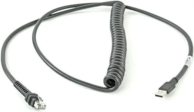 Main image of ZEBRA 3600 SERIES SCANNER SHIELDED USB CABLE (9' COILED) CBA-UF6-C12ZAR