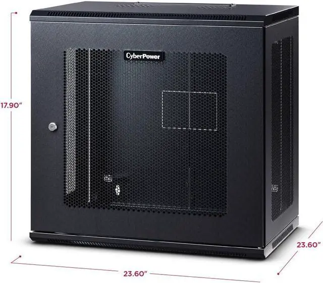 Alt view image 2 of 4 - CyberPower Carbon CR9U61003 9U Wall Mount Rack Enclosure, Black