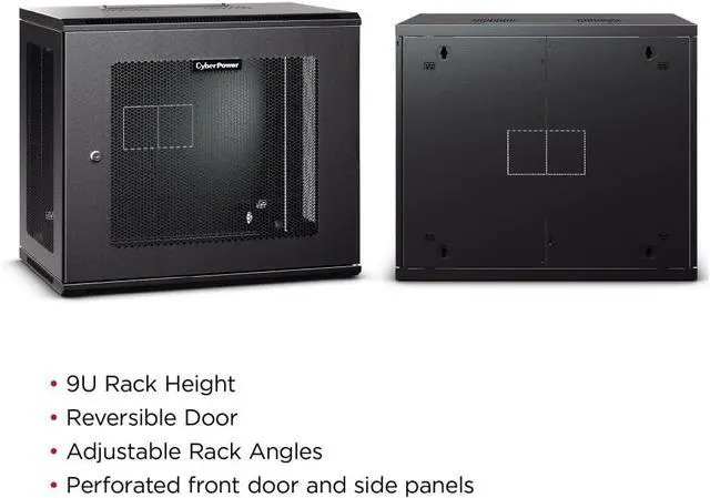 Alt view image 3 of 4 - CyberPower Carbon CR9U61003 9U Wall Mount Rack Enclosure, Black