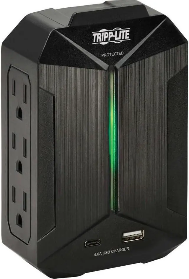 Main image of Tripp Lite SURGE PROTECTOR 6-OUTLET 2 USB DIRECT PLUG-IN 490 JOULES BLACK - SK62USBC