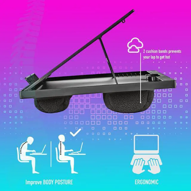 Alt view image 4 of 5 - NGS LAPNEST Multifunctional and Ergonomic Laptop Stand for Laptops up to 15.6 Inches with Padded Base, Adjustable in 8 Height Levels