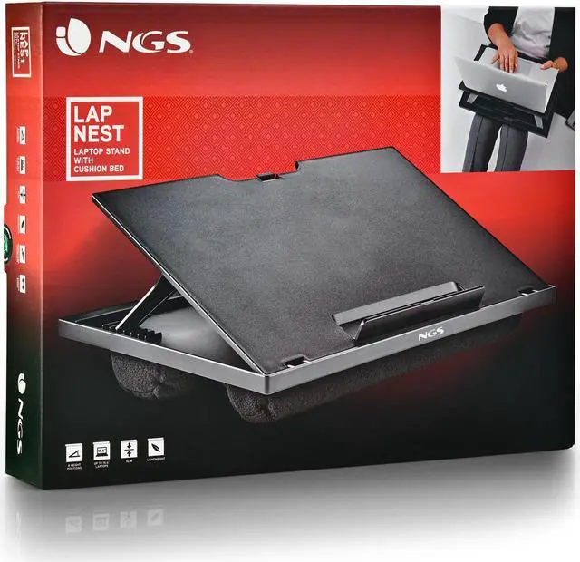 Alt view image 5 of 5 - NGS LAPNEST Multifunctional and Ergonomic Laptop Stand for Laptops up to 15.6 Inches with Padded Base, Adjustable in 8 Height Levels