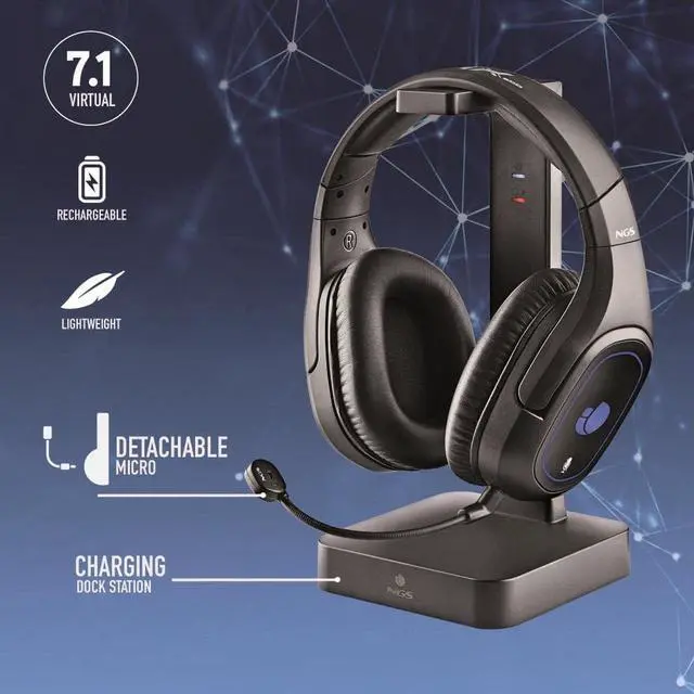 Alt view image 2 of 4 - NGS GHX-600 2,4GHz Wireless Gaming Headset, Stereo 7.1, Black