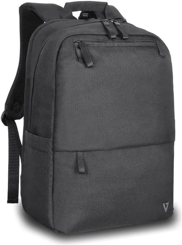 Main image of V7 Eco-Friendly CBP16-ECO2 Carrying Case (Backpack) for 15.6" to 16" Notebook - Black - rPET Polyester Body - Shoulder Strap - 4.9" Height x 16.9" Width x 11.4" Depth - 5.55 gal Volume Capacity