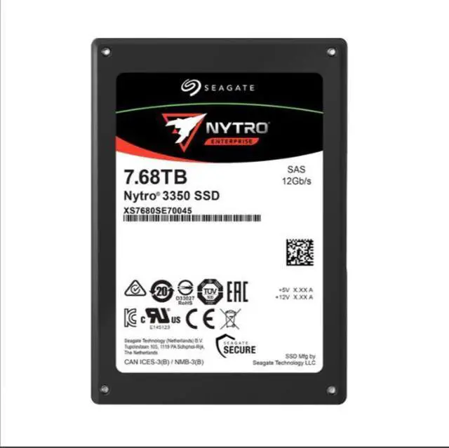 Main image of Seagate Nytro 3000 XS7680SE70045 7.68 TB Solid State Drive - 2.5" Internal - SAS (12Gb/s SAS) - Server, Storage System Device Supported - 1 DWPD - 14000 TB TBW - 2200 MB/s Maximum Read Transfer Rate -