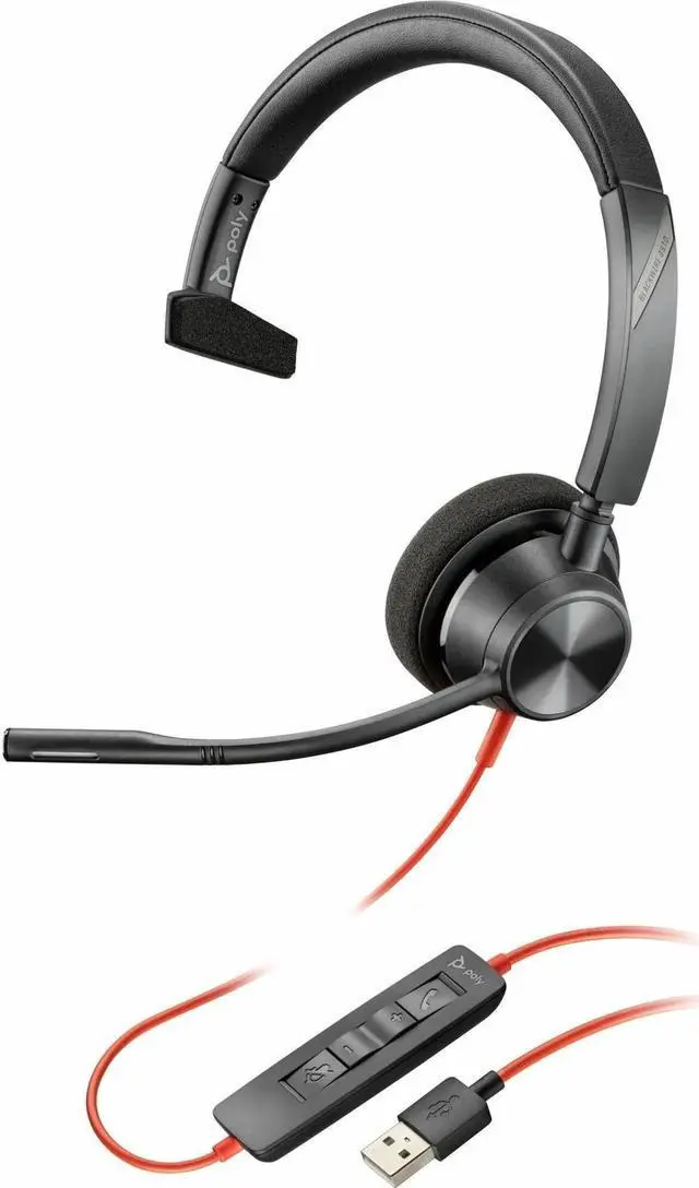 Main image of HP Poly Blackwire 3315 Microsoft Teams Certified USB-A Headset Model 76J13AA