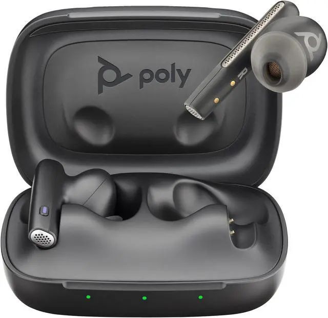 Alt view image 2 of 9 - HP Poly Voyager Free 60 UC M Carbon Black Earbuds +BT700 USB-A Adapter +Basic Charge Case (7Y8L7AA)