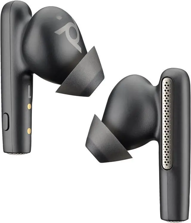 Alt view image 2 of 12 - HP Poly Voyager Free 60 UC Earset Microsoft Teams Certification Google Assistant, Siri Stereo Color Carbon Black Model 7Y8L8AA
