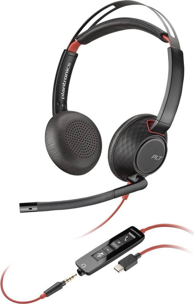 HP Poly Blackwire C5220 USB-C Headset +Inline Cable Stereo Mini-phone Noise  Canceling Black Model 805H3AA