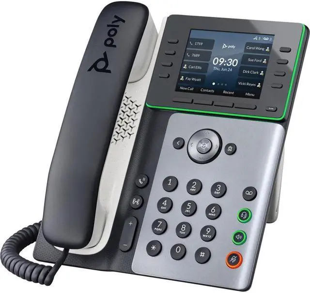 Main image of HP Poly Edge E300 IP Phone Corded Corded Desktop Black TAA Compliant Model 89B51AA#ABA