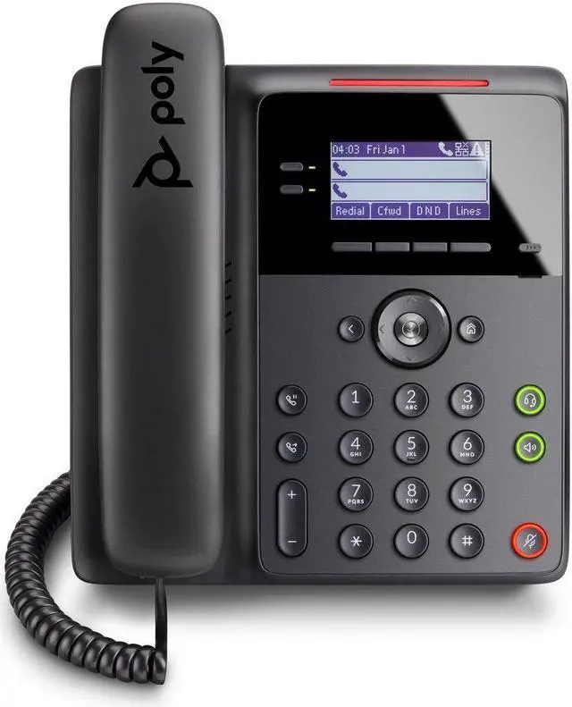 Alt view image 5 of 7 - HP Poly Edge B20 IP Phone Corded Corded Desktop Wall Mountable Black VoIP 2x Network RJ-45 PoE Ports Model 82M83AA