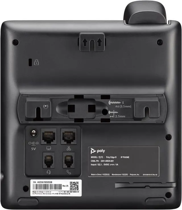 Alt view image 4 of 10 - HP Poly Edge B30 IP Phone Corded Corded Desktop Wall Mountable Black VoIP 2x Network RJ-45 PoE Ports Model 82M84AA