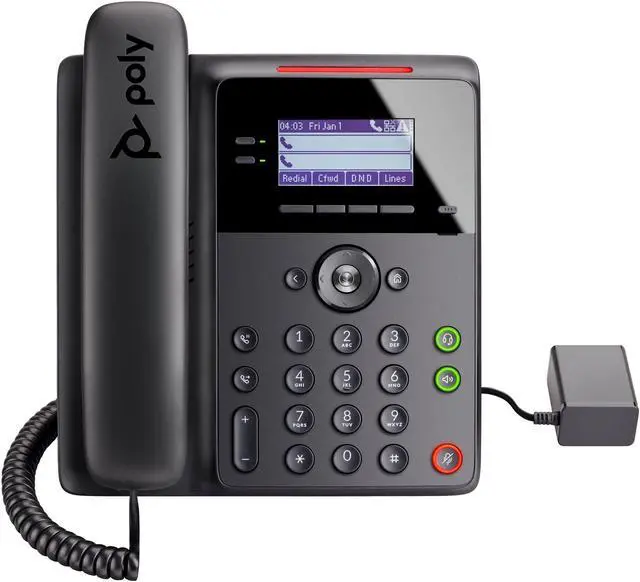 Main image of HP Poly Edge B30 IP Phone Corded Corded Desktop Wall Mountable Black VoIP 2x Network RJ-45 PoE Ports Model 82M84AA