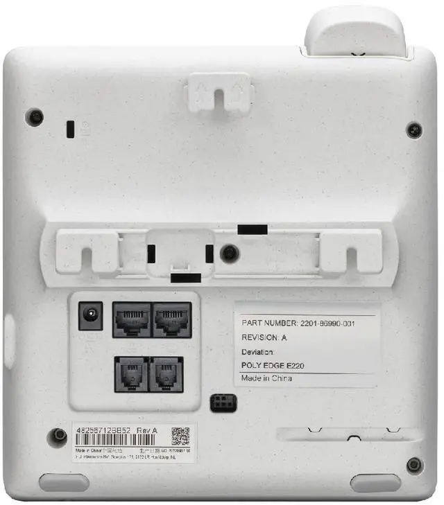 Alt view image 4 of 6 - HP Poly Edge E220 IP Phone and PoE enabled, Desktop and Wall Mountable Phone - 2 x Network RJ-45 PoE Ports Model | 82M87AA