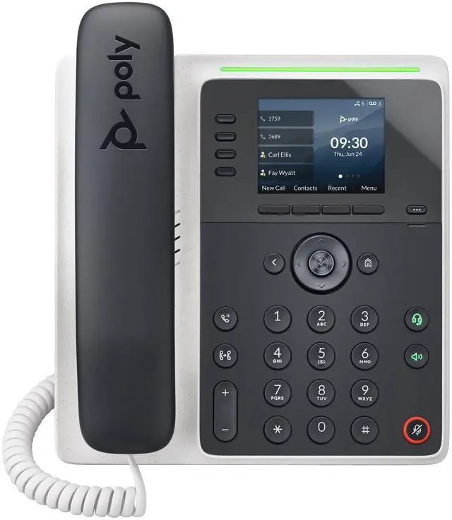 Alt view image 3 of 6 - HP Poly Edge E220 IP Phone and PoE enabled, Desktop and Wall Mountable Phone - 2 x Network RJ-45 PoE Ports Model | 82M87AA