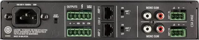 Alt view image 2 of 3 - Harman JBL Commercial CSA 240Z Amplifier - 80 W RMS - 2 Channel - 0.5% THD - 20 Hz to 20 kHz - 50 W - Ethernet Model NCSA240Z-U-US