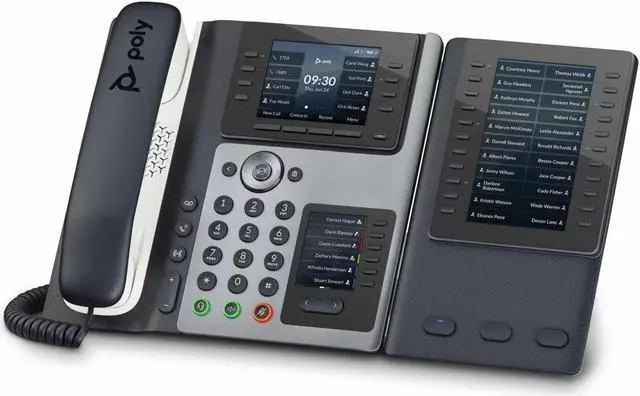 Alt view image 2 of 15 - HP Poly Edge E450 IP Phone Corded/Cordless Wi-Fi, Bluetooth Desktop Black VoIP IEEE 802.11a/b/g/n/ac 2x Network RJ-45 PoE Ports Model 82M90AA