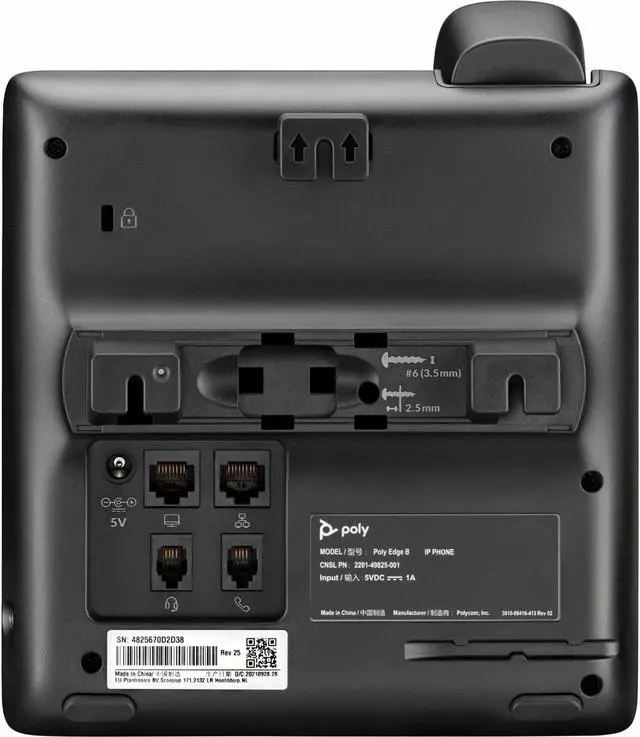 Alt view image 3 of 16 - HP Poly Edge B10 IP Phone Corded Wall Mountable Desktop Black VoIP 2x Network RJ-45 Model 84C19AA#ABA