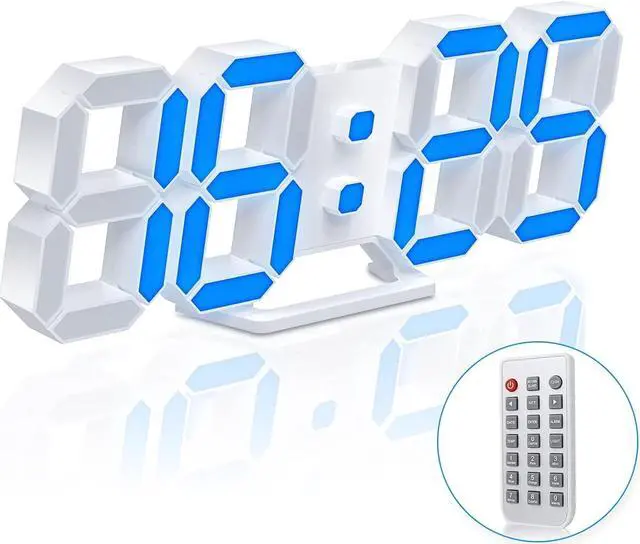 Alt view image 2 of 7 - EDUP 3D LED Desk Alarm Clock Night Light 7 Colors 9.7" with Remote Control, Digital Alarm Clock Adjustable Brightness Timer 12/24 Hr Time/Date/Temperature for Kid Bedroom/ Kitchen/Office -EH-LED1319
